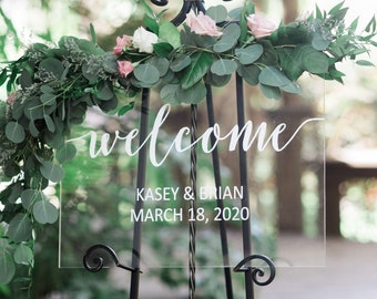 Welcome Sign Wedding Acrylic Wedding Welcome Sign Clear Modern Wedding Decor Welcome Sign Clear Acrylic Wedding Welcome (Item - WEC640)