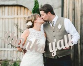 Wedding Thank You Sign Thanks Y'all Sign Southern Wedding Thank You Card Sign - Wooden Thank You Card Prop DIY Cards (Item - TYL200)