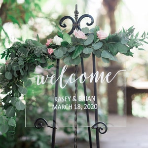 Welcome Sign Wedding Clear Acrylic Wedding Welcome Sign Modern Wedding Decor Clear Acrylic Sign Welcome Sign for Wedding (Item - WEC640)