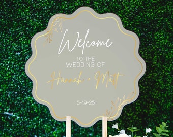 Wavy Circle Wedding Sign, Whimsical Welcome Sign Wedding Decor Spring Wedding, Colorful Sign for Wedding Welcome Display, Wedding Welcome