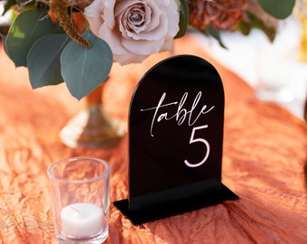 Wedding Table Numbers Modern Arch Wedding Table Number Sign Wedding Centerpiece Modern Minimalist Acrylic Table Numbers (WAN622)