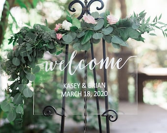 Welcome Sign Wedding Clear Acrylic Wedding Welcome Sign Modern Wedding Decor Clear Acrylic Sign Welcome Sign for Wedding (Item - WEC640)