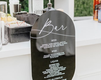 Floating Bar Menu Sign Wedding Bar Sign Drinks Menu Sign for Wedding Bar Floating Style Invisible Stand Wedding Bar Drink Menu  (FBS243)