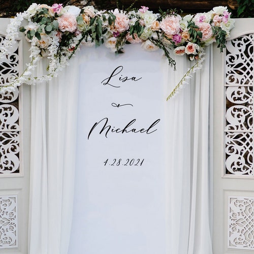 WEDDING DAY TABLE BANNER PERSONALISED NAMES DATE ETC 