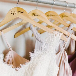Bridesmaid Hangers Wedding Hanger with Name for Bride and Bridesmaids Gift Wedding Party for Wedding Dress  Bride & Groom