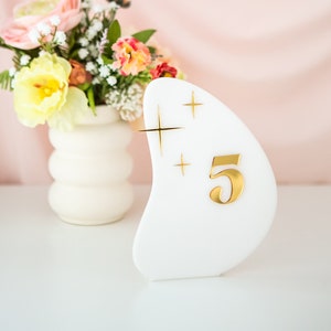 Retro Wedding Table Numbers Midcentury Mod Wedding Table Number Sign Wedding Centerpiece Modern Minimalist Acrylic Table Number RTB123 image 5