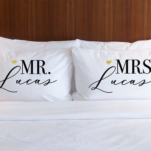 Couples Pillow Cases Custom Personalized Valentines Day Gift Etsy
