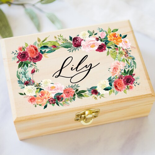 Flower Girl or Bridesmaids Gift Box Jewelry Box Mauve Etsy