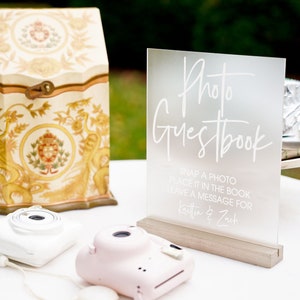Custom Sign Clear or Frosted Acrylic Sign for Wedding or Party, Your Text Custom Sign Clear Acrylic Wedding Sign on Stand (Item - CUS621)