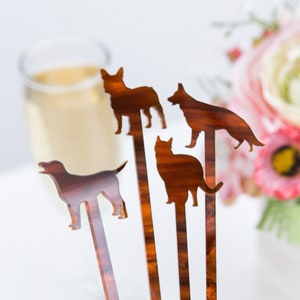 12 Haustier Hund Katze Rührstäbchen Hochzeit Bar Party Swizzle Stick Hunderassen Katzen Tier Hochzeit Cocktail rühren Dekor (PET110)