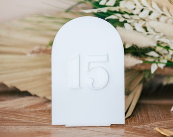 Wedding Monochrome Arch Table Numbers Wedding Modern Party Event Decor Acrylic Table Numbers Modern Arch Shape Wedding Table Sign MMM622