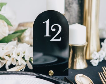 Wedding Modern Arch Table Numbers Wedding Modern Arched Party Event Decor, Acrylic Table Numbers, Modern Shape Wedding Table Sign (AAG223)