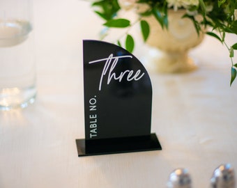 Black and White Table Numbers for Wedding or Party Centerpieces Table Signs Acrylic Table Number Signs for Wedding Decorations Acrylic Sign