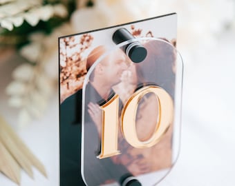 Numeri da tavolo per matrimonio Foto personalizzata Matrimonio Moderno Festa Evento Decorazione Numeri da tavolo in acrilico Forma ovale moderna Segno da tavolo per matrimonio PTN622
