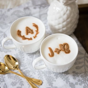 Pochoirs à café Pochoir à café personnalisé Cadeau pour son amateur de café Faveurs de mariage Café Mignon Cuisine Cadeau Stocking Stuff Article CST419 image 1