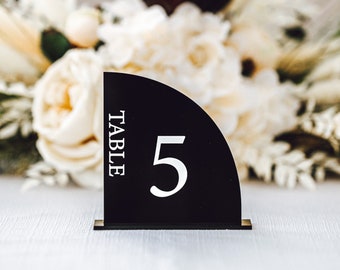 Wedding Table Numbers Modern Arch Shape Wedding Table Number Sign Wedding Centerpiece Modern Minimalist Acrylic Table Numbers (BSH622)