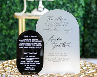 Audio Guestbook Sign Set for Wedding Guestbook Audio Phone Guestbook Instructions For Wedding Decor Audio Guestbook Wedding Sign (AUD243)