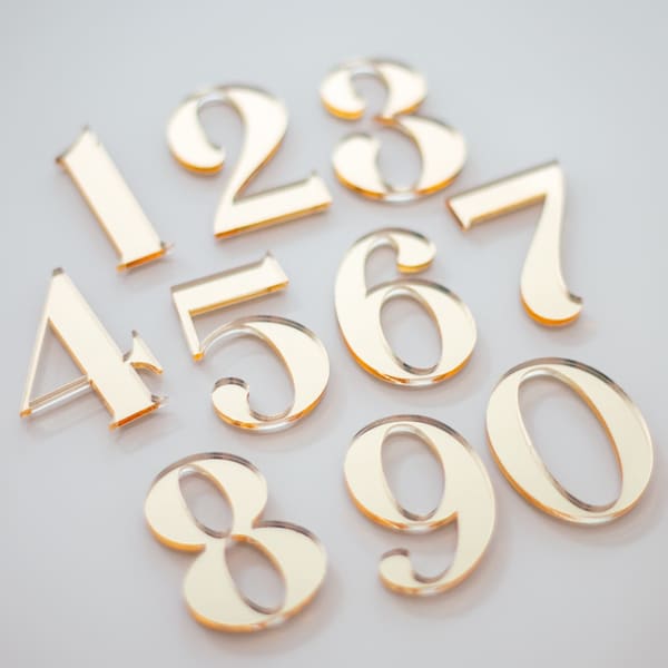 Wedding Acrylic Numbers Wedding Table Numbers or Crafts, Acrylic Numbers Modern Party Event Decor, Table Numbers, Modern Wedding (ADN200)