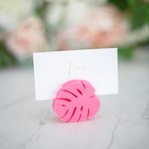 Porte-cartes Feuille de Monstera pour fête de mariage, douche nuptiale, porte-étiquettes pour marque-places, porte-cartes de visite, décoration de table, plan de table 3DPMS260
