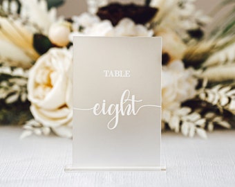 Wedding Table Numbers Frosted Calligraphy Arch Wedding Table Number Sign Wedding Centerpiece Modern Frosted Acrylic Table Numbers (FRN622)