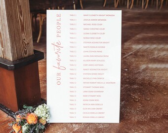 Seating Chart for Wedding Signs on Acrylic, Modern Simple Small Wedding Escort Seating Chart Decoration, Intimate Wedding (Item - MSC642)