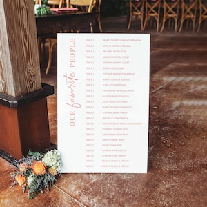 Seating Chart for Wedding Signs on Acrylic, Modern Simple Small Wedding Place Seating Chart Decoration, Intimate Wedding (Item - MSC642)