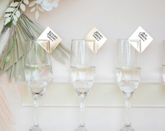 Place Card Charms for Glasses Drink Charms Name Tags for Wedding Escort Card Party or Event Decor, Acrylic Escort Cards (Item - GPC242)