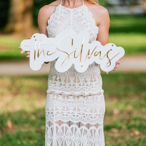 Hochzeit Namensschild Gold Acryl Modernes Last Name Schild für Hochzeit Wandbehang Hochzeitsdekoration Geschenk Paar WON422