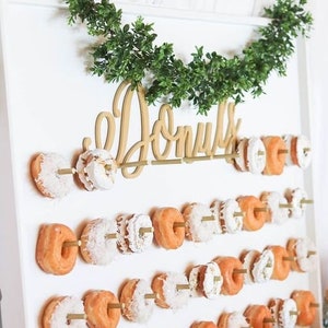 Donut Wall Sign for Wedding or Party Decor Dessert Table, Donut Sign for Donut Bar Hanging Sign Display Cutout Donuts Item DOP200 image 1