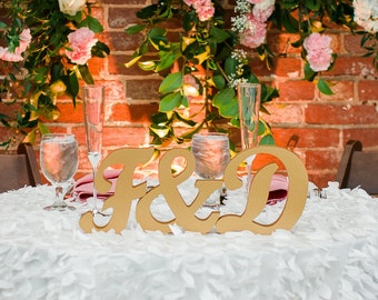 Initial Letter Signs Freestanding Wood Letters Wedding Initial Signs Personalized Letters Table Signs Initials 3 Piece Set (INI400)