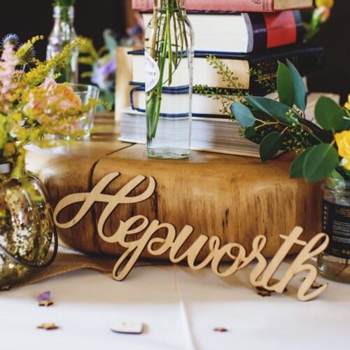 Custom Wedding Signs Table Names Wooden Word Cutouts Laser Cut Etsy