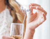 Bâtonnets pour mélanger « Youpi ! Bâtonnets pailletés pour fiançailles, mariage, mariage, barre d'agitation, décoration de fête, paillettes (article - YSS110)