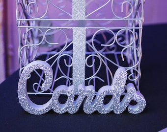 Wedding Cards Sign for Wedding Table - Freestanding "Cards" - Wooden Wedding Sign for Reception Decorations (Item - TCA100)