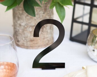 Table Numbers Wedding Table Numbers Events, Acrylic Standing Table Numbers Gold Black or Silver Wedding Decor Modern Centerpieces (ACB100)