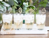 Gemstone Stir Sticks, Engagement Bachelorette Bridal Shower Party Drink Stirrer Bar Decorations for Wedding Party Decor Gold (Item - GSS110)