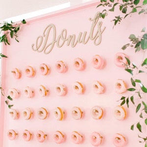 Donut Wall Sign for Wedding or Party Decor Dessert Table, Donut Sign for Donut Bar Hanging Sign Display Cutout Donuts Item DOP200 image 2