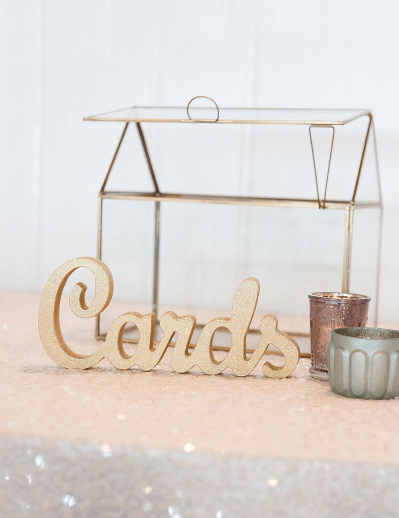 Wedding Card Sign for Table Decorations Freestanding Wooden Etsy