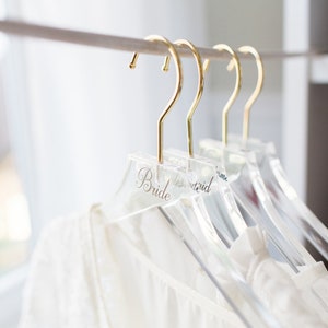 Wedding Hanger Clear Acrylic Personalized for Bride Bridesmaids Gift Bridal Hangers for Wedding Dress Gold Hanger Modern Clear