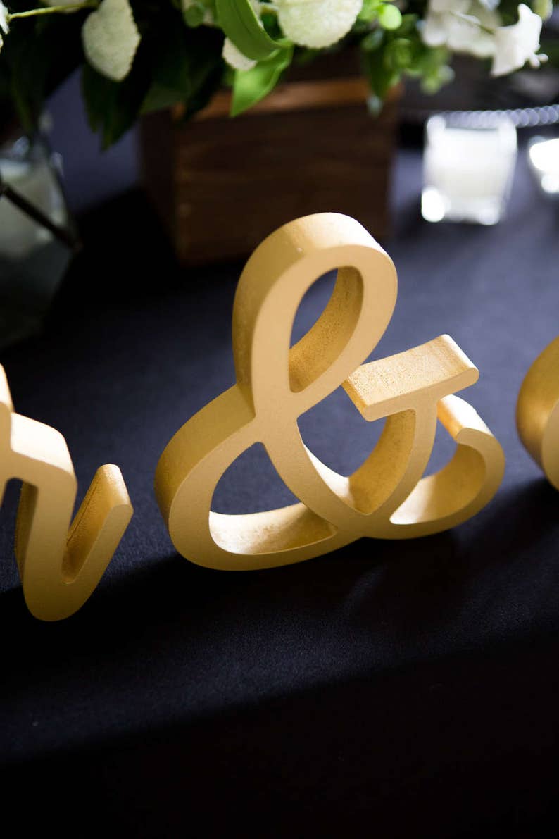 Script Mr and Mrs Wedding Signs for Wedding Sweetheart Table, Mr and Mrs Letters, Large Thick Mr & Mrs Sign Set Item MTF200 image 3