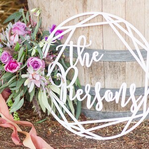 Wedding Sign Last Name or Front Door Family Name Decoration Custom Painted Name Sign for Wedding or Home Decor LNG180 X