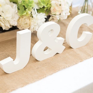 Wooden Letters Freestanding Wedding Initial Signs Wood Letters Initials Freestanding Wooden Wedding Signs 3 Piece Set Wood Letters INI400 image 3