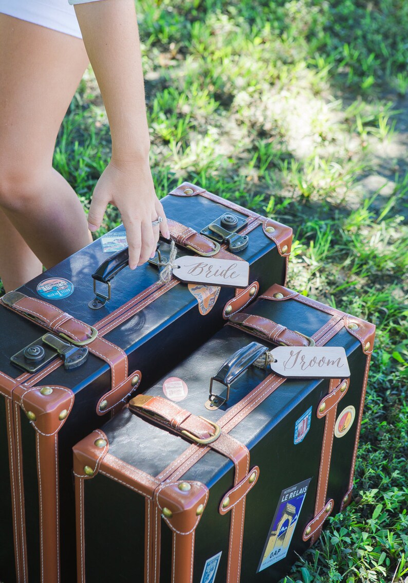 Bride & Groom Luggage Tags for Honeymoon Newlywed Suitcases Etsy
