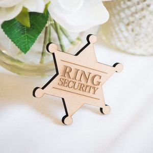 Ringer Bearer Gift Ring Security Badge Pin for Ring Bearer at Wedding Ring Bearer Gift Item RNG100 image 1