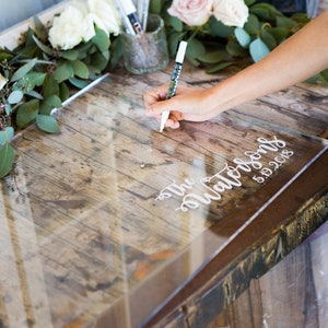 Guest Book Sign Clear Acrylic Wedding Guestbook Sign Personalized Wedding Sign In Board Modern Wedding Decor Guestbook Sign (Item - GBC640)