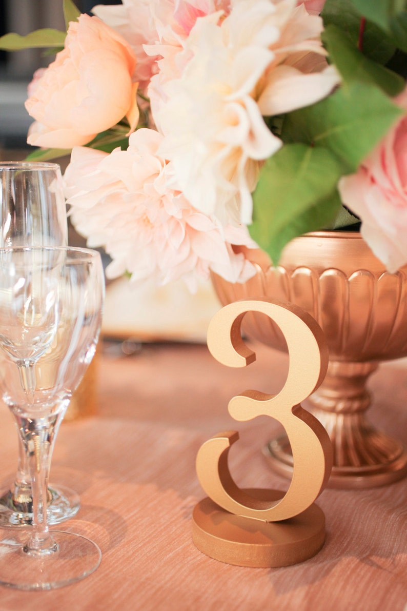Wood Table Numbers for Wedding Party Decor Gold Wedding Decor Etsy