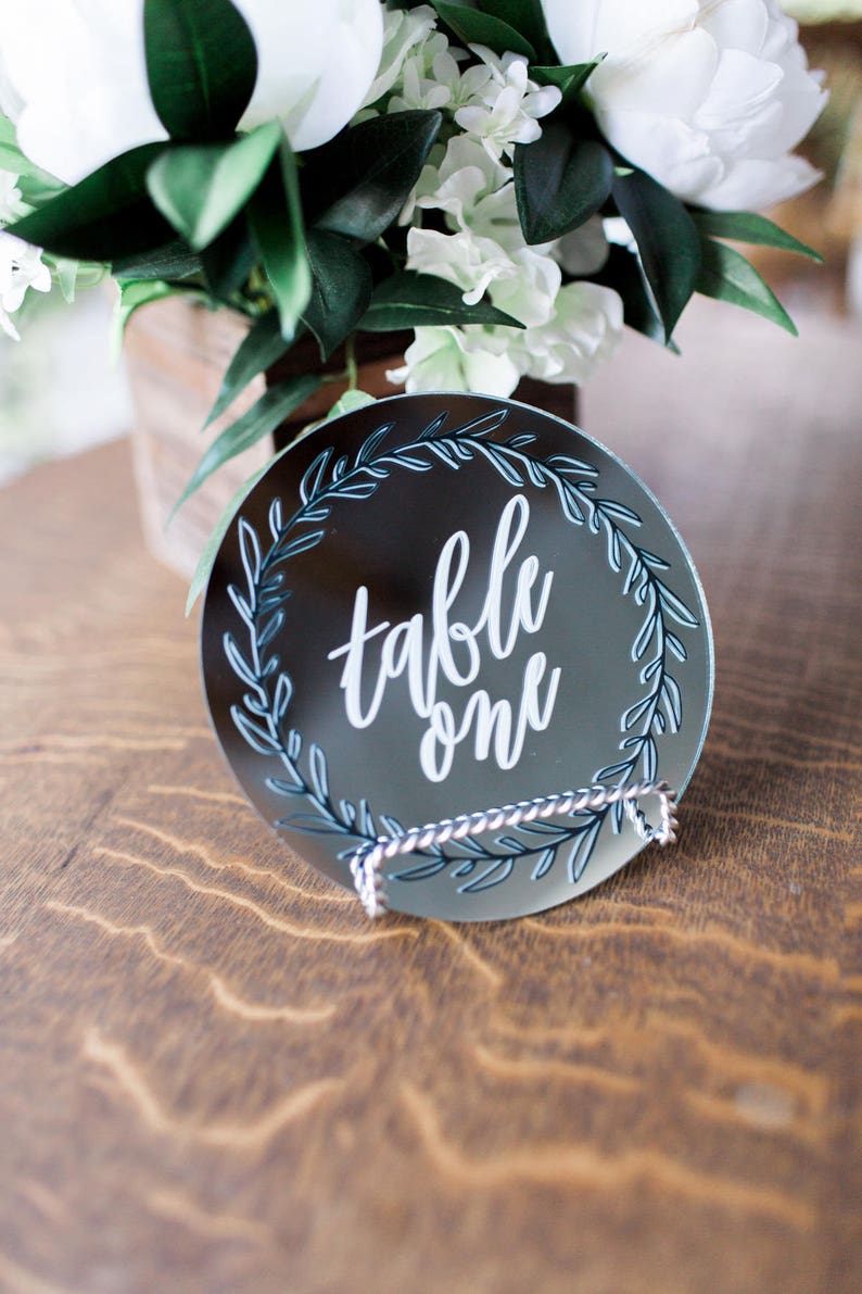 Table Numbers Mirror Table Numbers Wedding Table Centerpiece Etsy