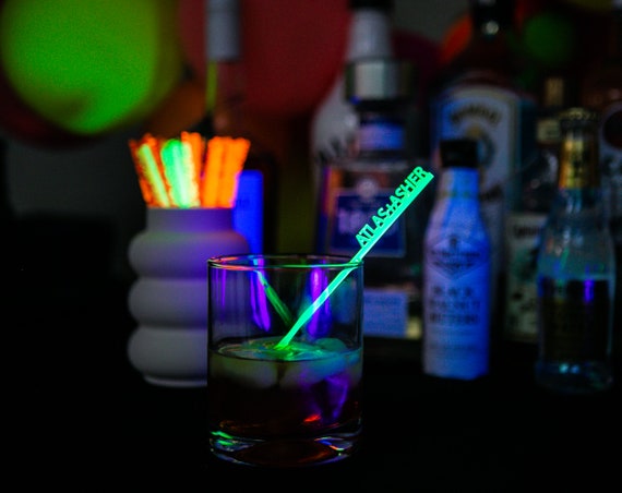 Pink 5 Glow Swizzle Sticks/Drink Stirrers