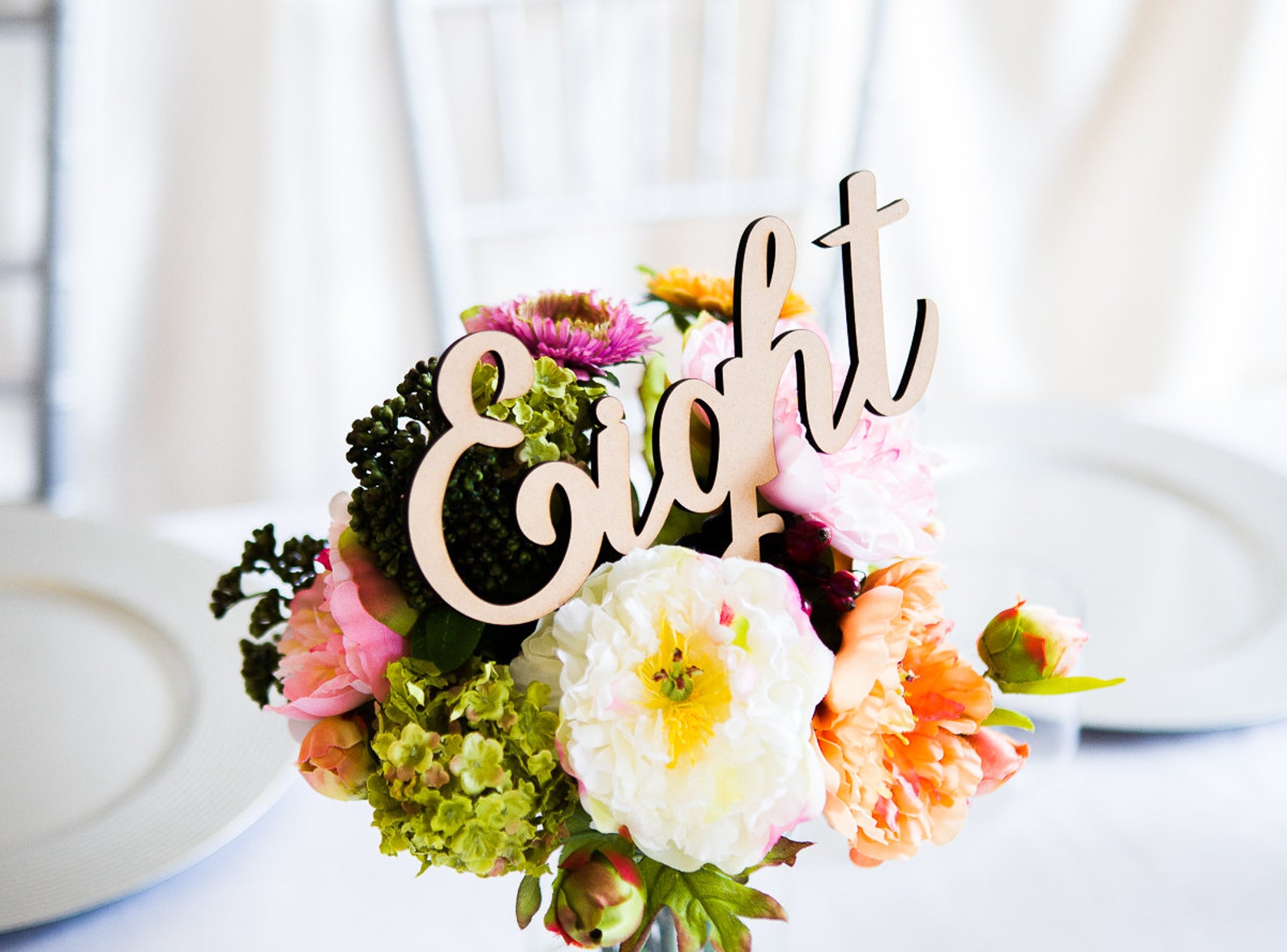 Table Number Words Rustic Wooden Words for Table Centerpiece Etsy