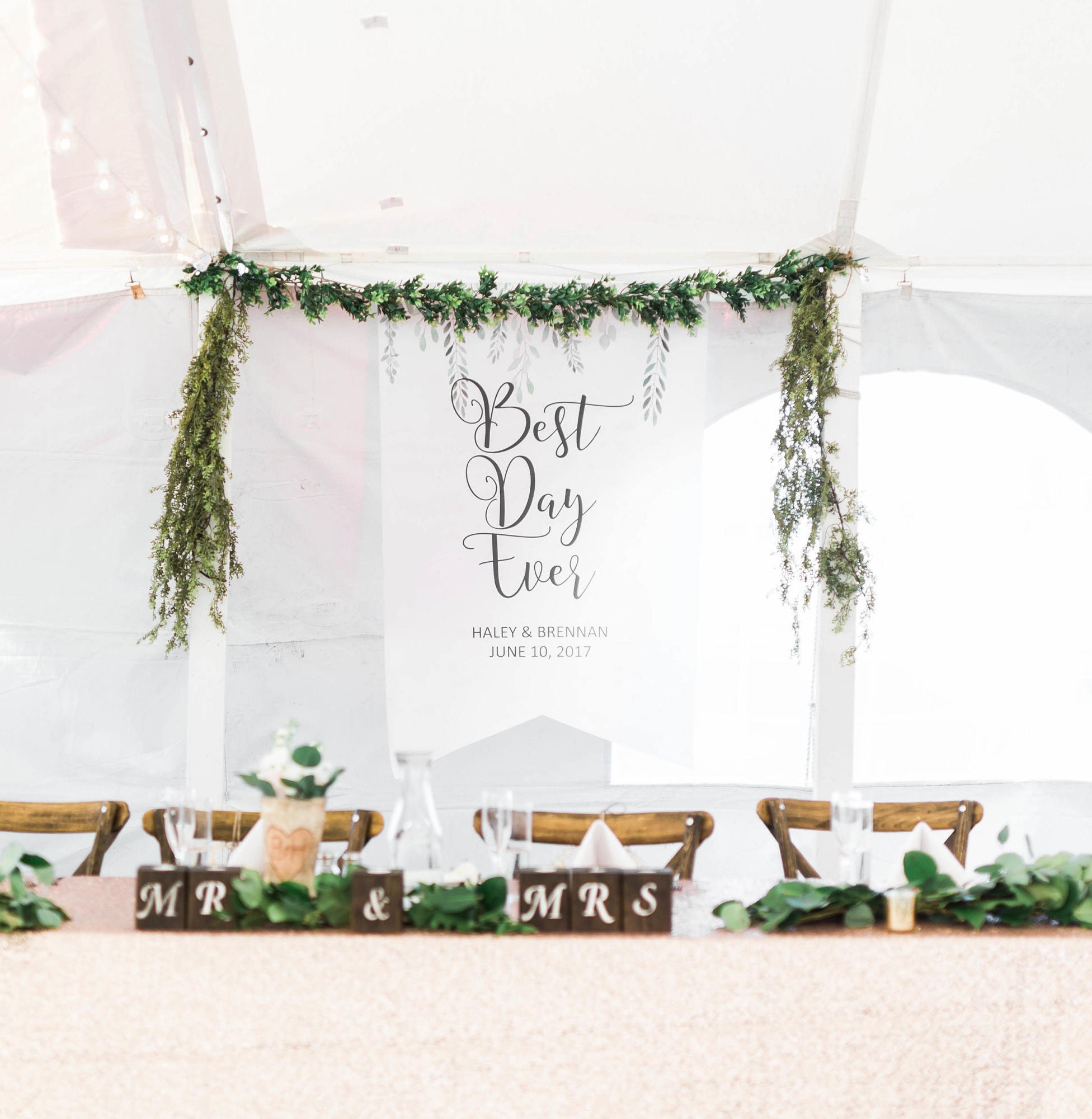Wedding Backdrop Sign Banner Decor Personalized Names Hanging Etsy UK