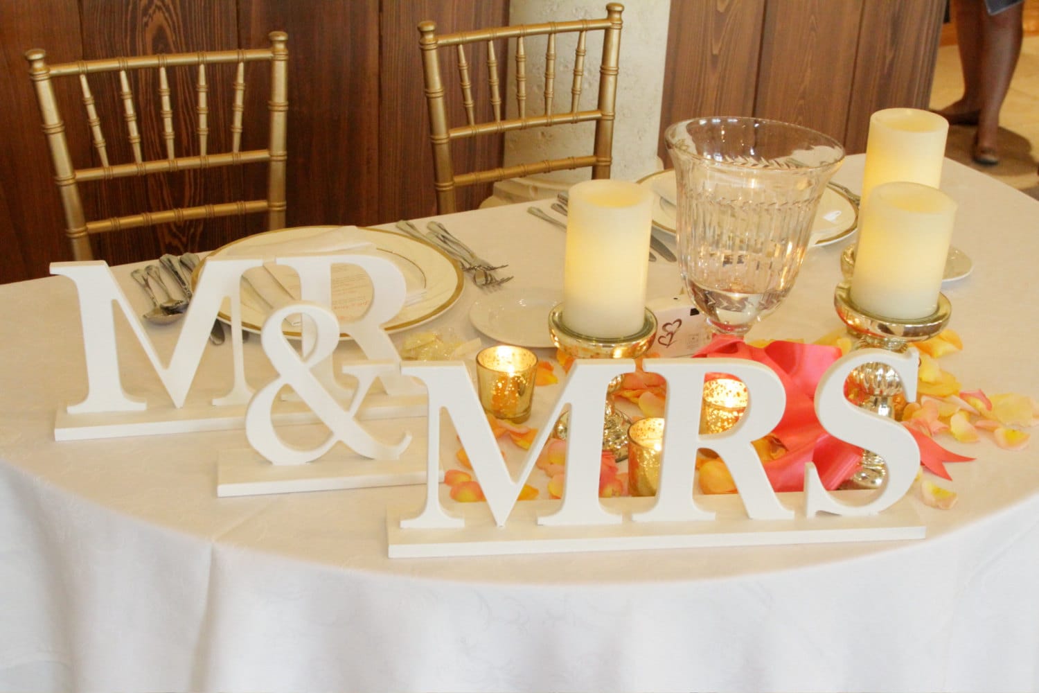 Mr and Mrs Wedding Signs for